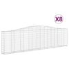 vidaXL buede gabionkurve 8 stk. 400x30x100/120 cm galvaniseret jern