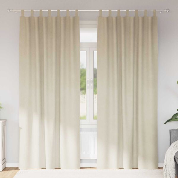 vidaXL Mørklægningsgardiner 2 pcs Creme 140 x 225 cm Fløjl
