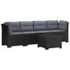 vidaXL 4-personers have-sofa med puder i rattan-look PP Antracit