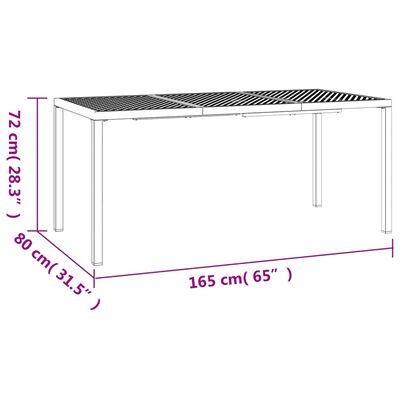 vidaXL spisebordssæt til haven 7 dele stål antracitgrå