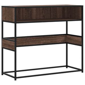 vidaXL konsolbord 90x35x80 cm konstrueret tr&aelig; brun egetr&aelig;sfarve