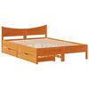vidaXL sengeramme med skuffer 135x190 cm massivt fyrretr&aelig; brun