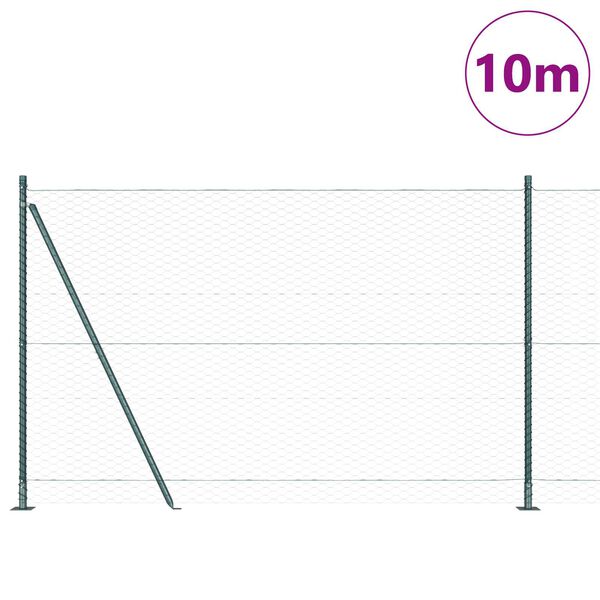 vidaXL Hegnsp&aelig;l Gr&oslash;n 10 x 1,6 m (36 mm net) St&aring;l og PVC
