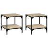 vidaXL sideborde 2 stk. 40x40x40 cm konstrueret tr&aelig; sonoma-eg