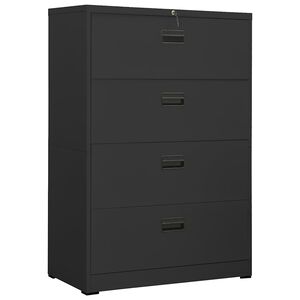 vidaXL arkivskab 90x46x134 cm st&aring;l antracitgr&aring;