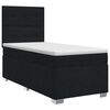 vidaXL Boxmadras med topmadras med hovedg&aelig;rde Sort 90 x 200 cm Stof