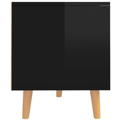 vidaXL tv-bord 90x40x48,5 cm konstrueret træ sort højglans
