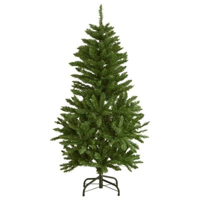 vidaXL kunstigt juletræ med juletræsfod 150 cm hængslet grøn