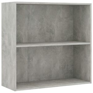 vidaXL bogreol med 2 hylder 80x30x76,5 cm konstrueret tr&aelig; betongr&aring;