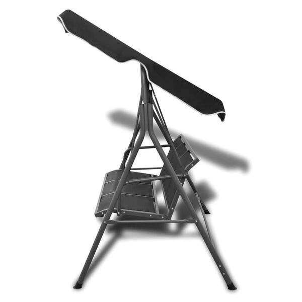 vidaXL gyngesofa til haven med baldakin sort