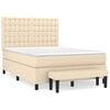 vidaXL kontinentalseng med madras 140x190 cm stof cremefarvet