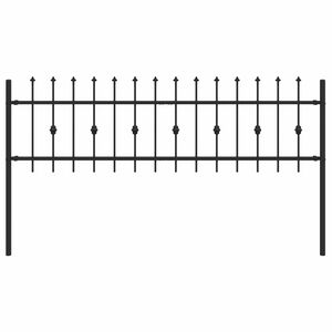 vidaXL Spike Hejn ASTEN 200 x 110 cm Pulverlakeret st&aring;l Sort