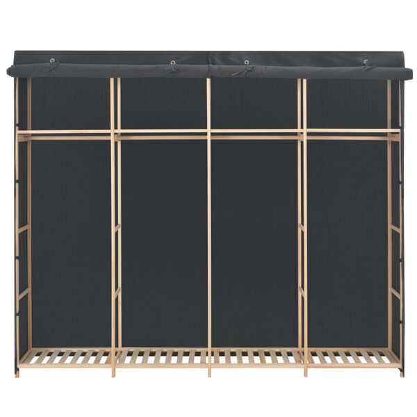 vidaXL kl&aelig;deskab 200 x 40 x 170 cm stof gr&aring;