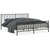vidaXL sengeramme med sengegavl og fodg&aelig;rde 183x213 cm metal sort