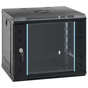 vidaXL 9U v&aelig;gmonteret netv&aelig;rksskab 19" IP20 53x40x45 cm