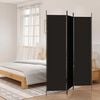 vidaXL 3-panels rumdeler 150x200 cm stof sort