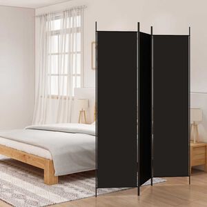 vidaXL 3-panels rumdeler 150x200 cm stof sort