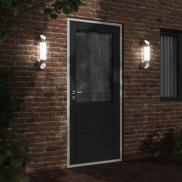 vidaXL udend&oslash;rs v&aelig;glamper 2 stk. rustfrit st&aring;l s&oslash;lvfarvet