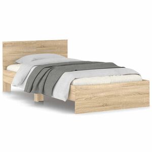 vidaXL sengeramme m. sengegavl 100x200 cm uden madras sonoma-eg