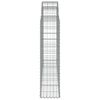 vidaXL buede gabionkurve 2 stk. 200x30x120/140 cm galvaniseret jern