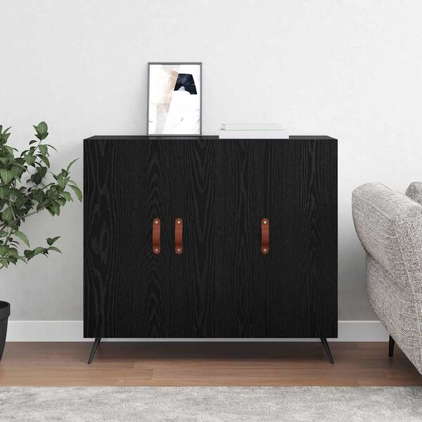 vidaXL Sideboard Sort eg 89,5 x 34 x 80 cm Konstrueret tr&aelig;