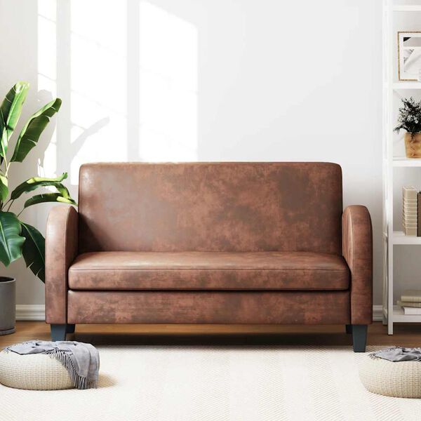 vidaXL 2-personers sofa kunstigt ruskind brun