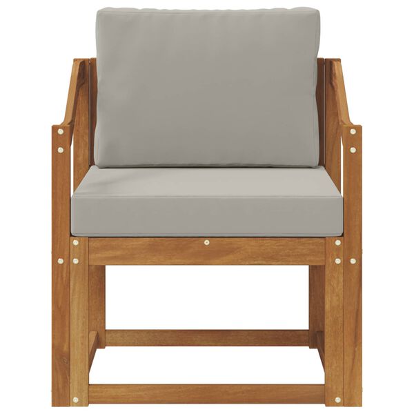 vidaXL Udend&oslash;rs sofa Soli Akacietr&aelig; og polyester Naturlig og lys gr&aring;