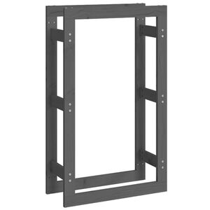 vidaXL brændestativ 60x25x100 cm massivt fyrretræ grå