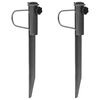 vidaXL parasolholdere 2 stk. med jordspyd 19x42 cm galvaniseret st&aring;l