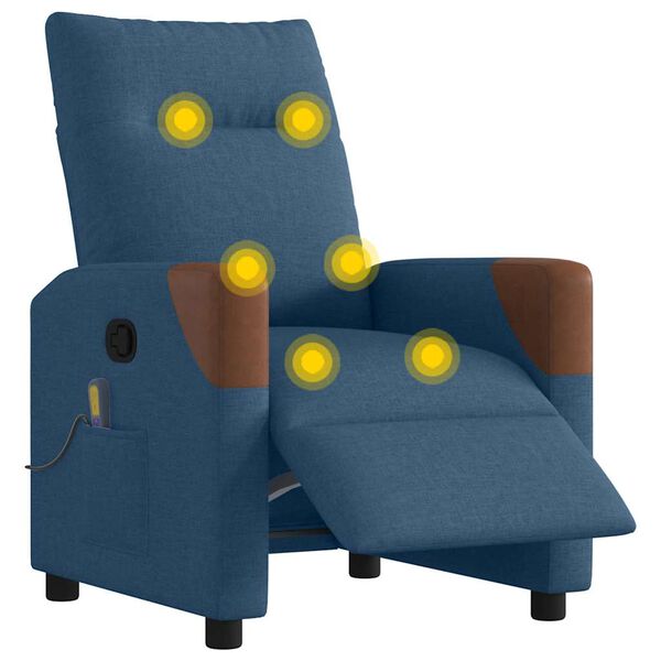 vidaXL eldrevet l&aelig;nestol stof bl&aring;