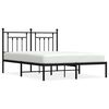 vidaXL sengeramme med sengegavl 150x200 cm metal sort