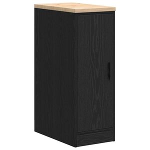 vidaXL Garageopbevaringsskab Sort 30x51x85 cm Massivt tr&aelig; Fyrretr&aelig;