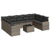 vidaXL sofas&aelig;t til haven 10 dele med hynder polyrattan gr&aring;