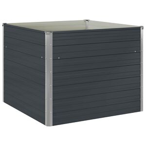 vidaXL h&aelig;vet plantekasse 100x100x77 cm galvaniseret st&aring;l antracitgr&aring;