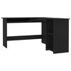 vidaXL L-formet skrivebord 120x140x75 cm konstrueret tr&aelig; sort