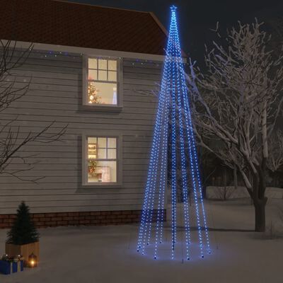 vidaXL juletræ med spyd 1134 LED'er 800 cm blåt lys