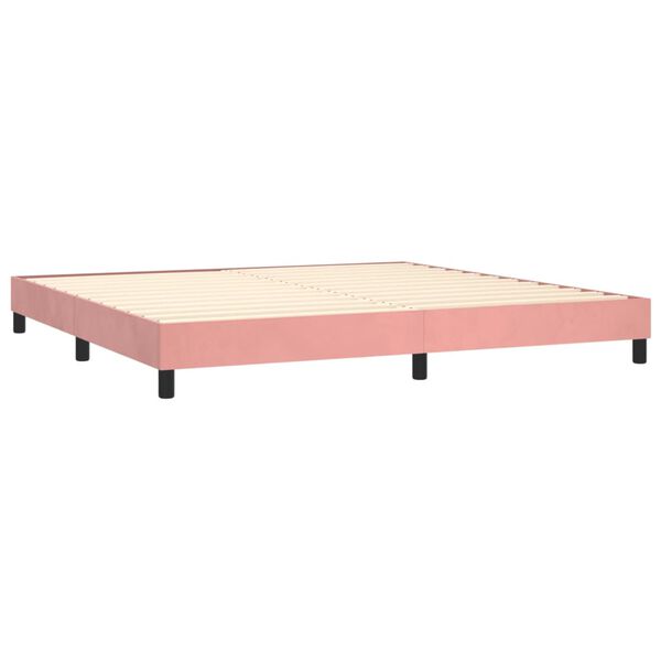 vidaXL Boxspring sengeramme 200x200 cm fl&oslash;jl pink