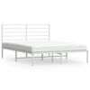 vidaXL sengeramme med sengegavl 150x200 cm metal hvid