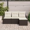 vidaXL Havesofa S&aelig;t med pude 4 pcs Brun Poly rattan