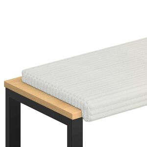 vidaXL B&aelig;nkpude Plush Corduroy Cremefarvet Dybde 35 cm