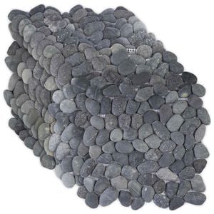 vidaXL Pebble Fliser Gr&aring; 30 x 30 cm Flod Pebble