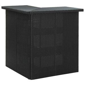 vidaXL hj&oslash;rnebarbord 100x50x105 cm polyrattan sort