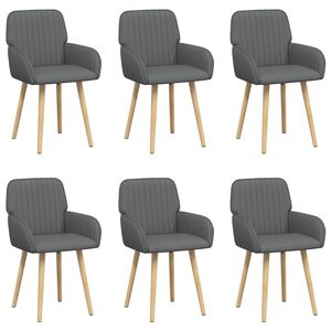 vidaXL Spisestole 6 stk. Stof M&oslash;rkegr&aring; 56,5 x 50 x 87,5 cm