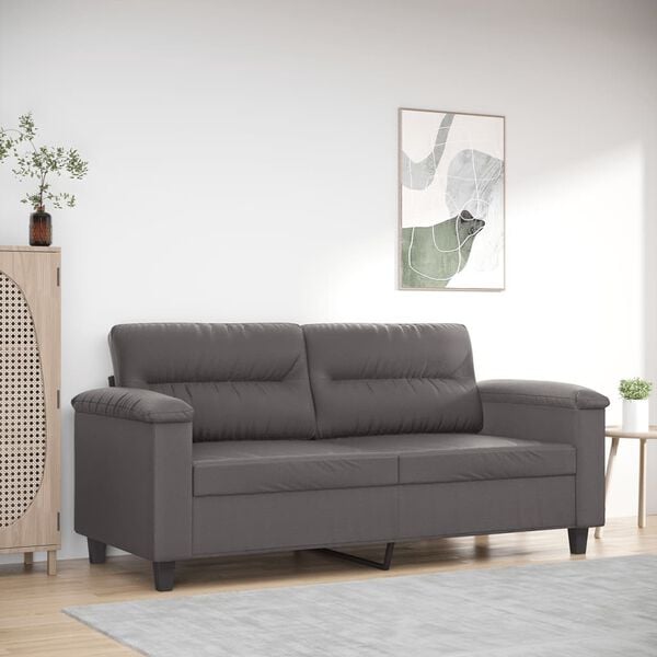vidaXL 2-personers sofa 140 cm kunstl&aelig;der gr&aring;
