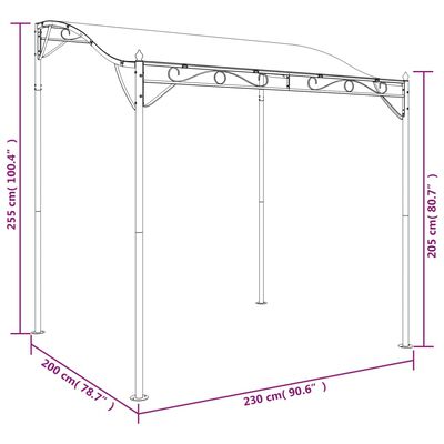 vidaXL baldakin 2x2,3 m 180 g/m² stof og stål gråbrun