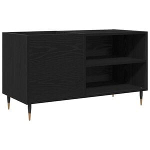 vidaXL Pladeskab med hylde Sort eg 85 x 38 x 48 cm Konstrueret tr&aelig;