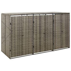 vidaXL tredobbelt skraldespandsskjuler 207x80x117 cm polyrattan gr&aring;