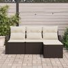 vidaXL Sofa S&aelig;t med pude med opbevaring 4 pcs Brun og Creme polyrattan