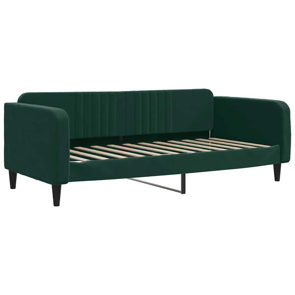 vidaXL daybed med madras 90x200 cm velour m&oslash;rkegr&oslash;n