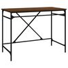 vidaXL skrivebord 100x50x75 cm konstrueret tr&aelig; og jern brunt eg